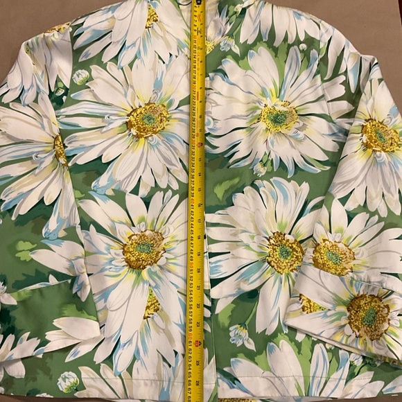 Vintage 90’s Caroline Rose 100% silk flower print jacket size L - Picture 6 of 8